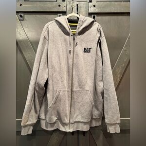 Caterpillar Gray Zip Up Sweater